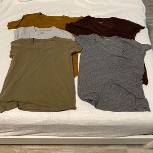 5 madewell tees xxs/xs